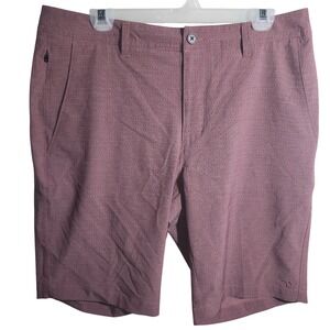7 Diamonds Stadium Performance Shorts Mens 33 Mauve Pink Textured Golf Active